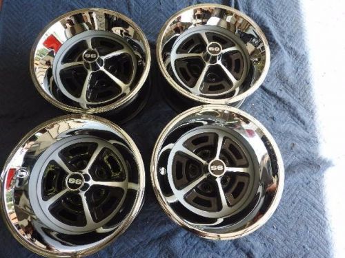 1968-1970 set of 4 15x7 &amp; 15x8 ss chevelle 396 ss  camaro ya style wheels nice