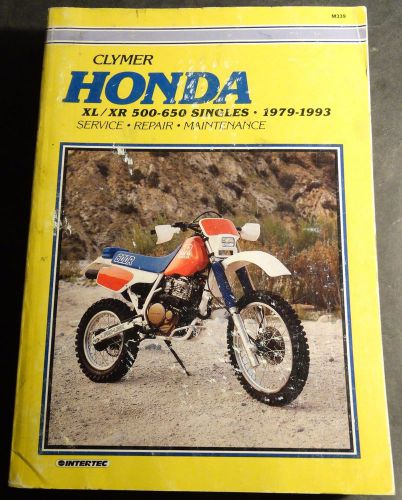 1979-1993 clymer honda motorcycle xl &amp; xr 500-650 singles service manual (029)