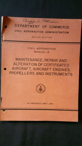 Department of commerce civil aeronautics administration washington june 1, 1941