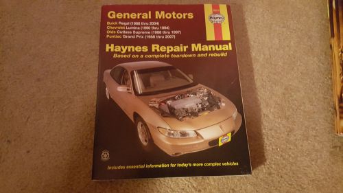 Haynes 38010 repair manual general motors buick regal lumina olds pontiac 1988