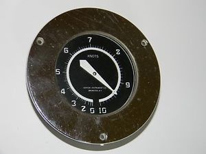 Vintage chrome rim knots boat speedometer - kenyon instrument co. brewster, ny