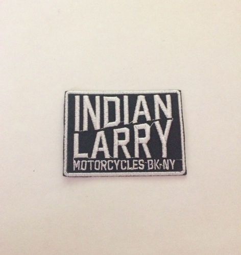 Motorcycle chopper harley patch indian larry black &amp; white slant - 2.5"x 2"