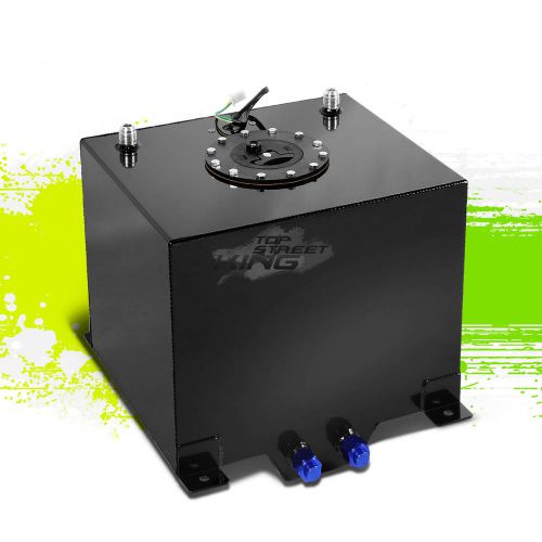 5 gallon lightweight racing black aluminum gas fuel cell tank+ sender 12&#034;x12&#034;x8&#034;