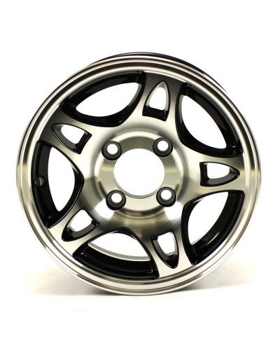 12x4 4-lug on 4" aluminum s5 trailer wheel - black - s524440b-wa209