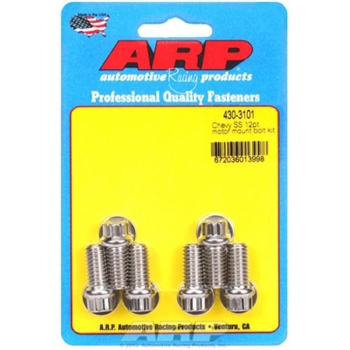 Arp 430-3101 motor mount bolt kit, for chevrolet v6 &amp; v8 mount to block, 12pt