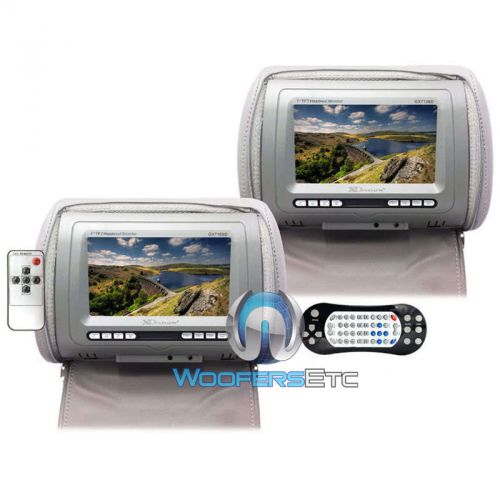 Grey gx7108 xo vision 7&#034; dvd tft lcd usb sd car headrest tv monitors screens new