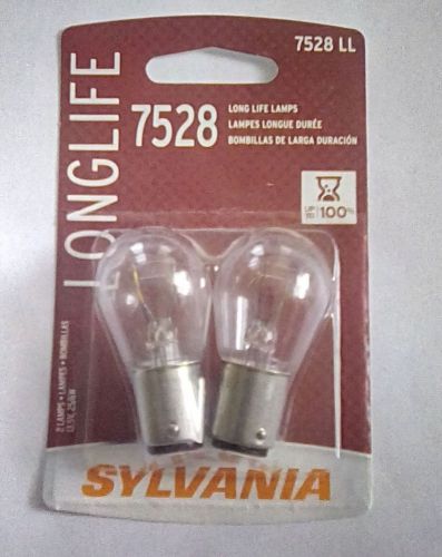New pair sylvania 7528 ll long life 12v automotive light bulbs - 2 pack!