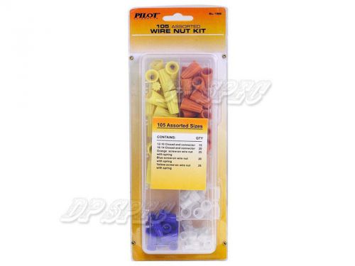 Pilot el-186 105 pcs assorted electrical screw-on wire nut kit wire connectors
