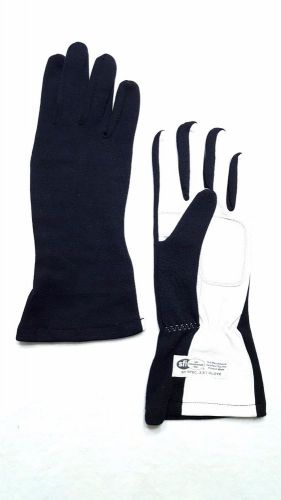 Sfi racing gloves made of white goat skin with two layer knitted nomex