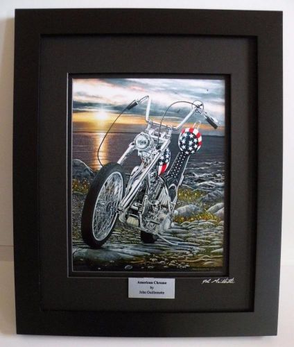 Easy rider harley davidson chopper ltd edition motorcycle art framed print w/coa