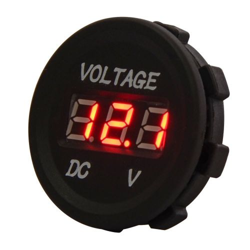 12v 24v motorcycle red led light digital display voltmeter meter waterproof