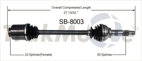 Cv axle shaft-new surtrack sb-8003 fits 85-91 subaru xt