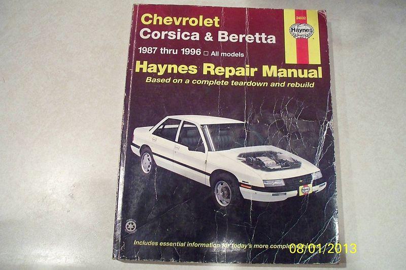 Haynes repair manual corsica & beretta 1987 thru 1996
