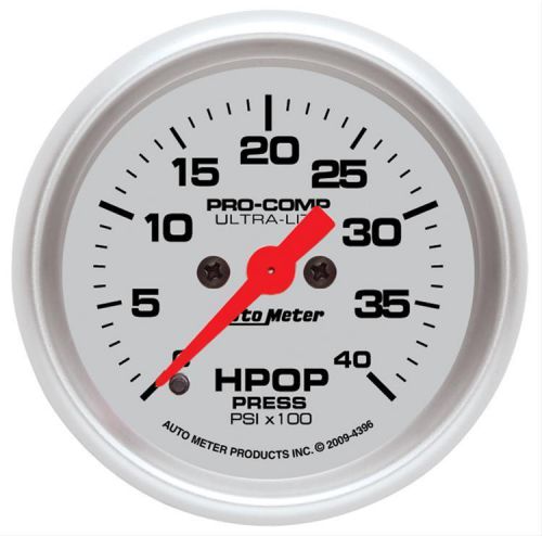 Autometer oil gauge ultra-lite high oil pump gauge 2 1/16&#034; 0-4000 full sweep ele