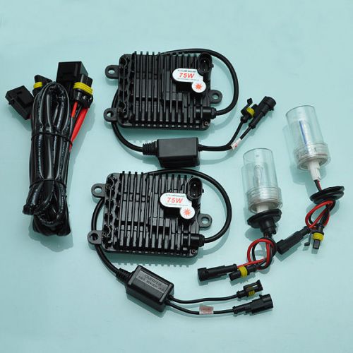 Stoneined 75w h1 8000k hid xenon slim digital ballast conversion bulbs kit