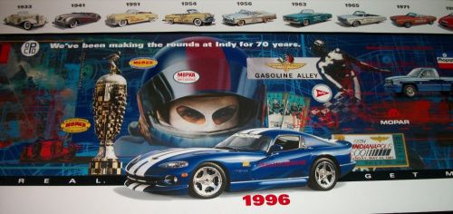 1996 dodge viper 65th indy 500 official pace car poster  original wowww