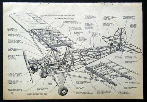 Baby Ace High Wing Monoplane 1955 How to build PLANS, US $24.89, image 2