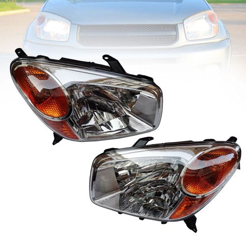 Pair headlights set for 2004-2005 toyota rav4 left and right front halogen light