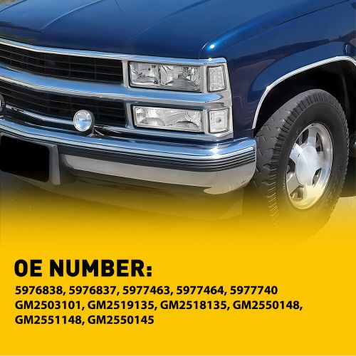 For 1994-1998 Silverado C10 C/K 1500 2500 Headlights DRL LED Bar+Bumper Lamp 2PC, US $139.99, image 9