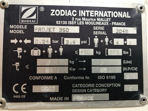 Zodiac Inflatable RIB ProJet 350, 2002, 82hp Yamaha Jet Inboard with trailer, US $1,600.00, image 9