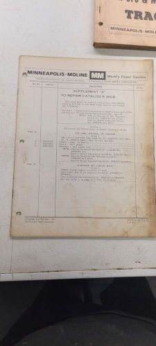 Oem Minneapolis Moline Repair Catalog M-670 Super S-2110B With Both Supplements, US $55.00, image 3