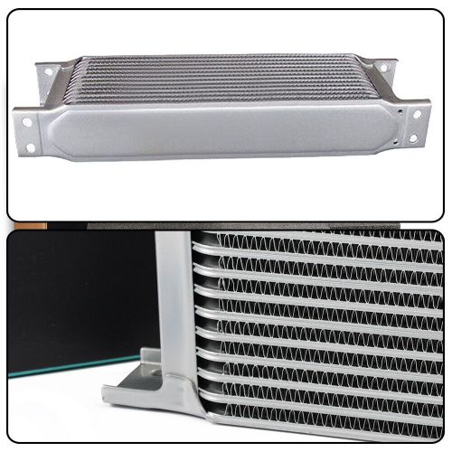 Fit for 19 row 10an aluminum engine transmission oil cooler silver universal -g