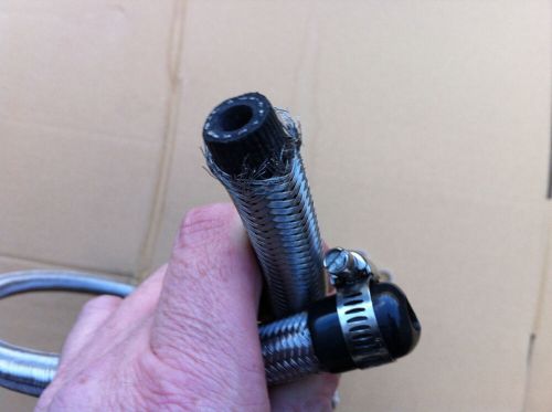 4 Stainless Steel Braided 10mm 3/8" Hose Rubber Push On End Caps Finishers Clips, US $9.73, image 8