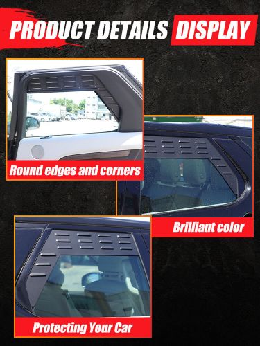 Black Alloy Rear Window Ventilator Louvre Trim Für Land Rover Discovery 5 2017+, US $, image 2