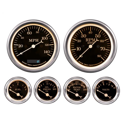 RACETECH Vintage Electrical GPS 6 Gauge Set Black Dial 4 Color 0-90 Ohm Classic, US $305.99, image 12