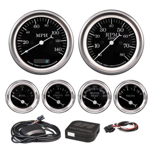 RACETECH Vintage Electrical GPS 6 Gauge Set Black Dial 4 Color 0-90 Ohm Classic, US $305.99, image 16