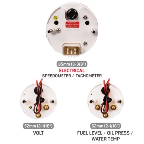 RACETECH Vintage Electrical GPS 6 Gauge Set Black Dial 4 Color 0-90 Ohm Classic, US $305.99, image 20