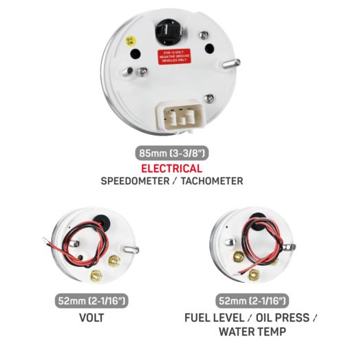 RACETECH Vintage Electrical GPS 6 Gauge Set Black Dial 4 Color 0-90 Ohm Classic, US $305.99, image 21