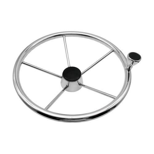 Alastin Stainless Steel 13 inch Steering Wheel with Knob for Marine Boat Yacht, US $111.69, image 4