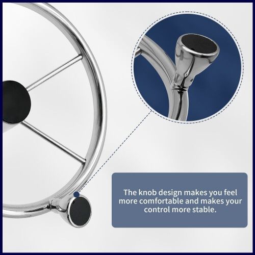 Alastin Stainless Steel 13 inch Steering Wheel with Knob for Marine Boat Yacht, US $111.69, image 11
