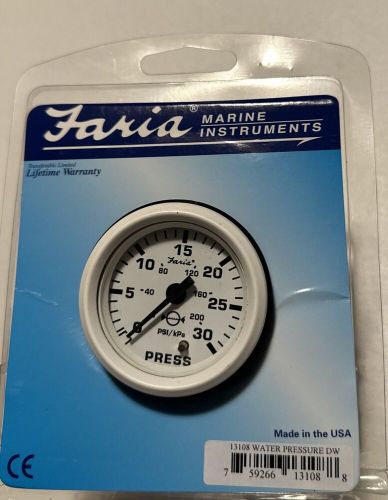 WATER PRESSURE GAUGE KIT 13108 30PSI UNIVERSAL OUTBOARD MOTOR DRESS WHITE MARINE, US $69.99, image 3