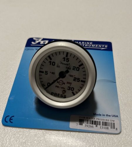 WATER PRESSURE GAUGE KIT 13108 30PSI UNIVERSAL OUTBOARD MOTOR DRESS WHITE MARINE, US $69.99, image 5