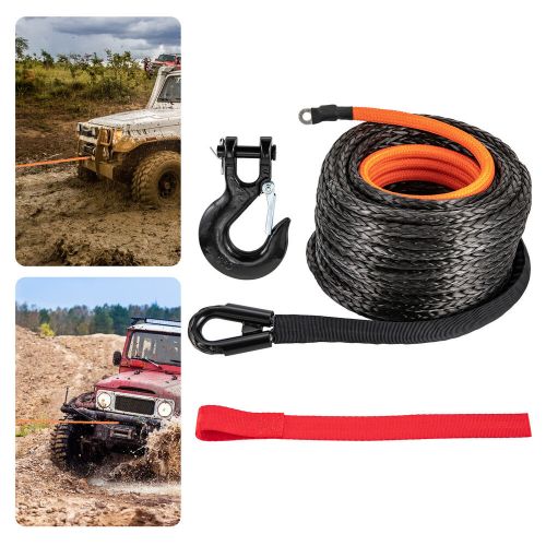 3/8"x 92' Synthetic Winch Rope Line 25500LBS Car Tow Recovery Cable Truck SUV, US $68.63, image 7