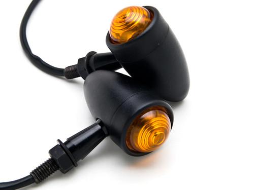 Motorcycle 2 pcs black amber turn signals lights for harley davidson police flhp