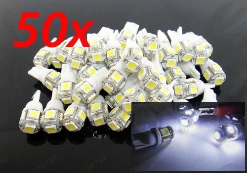 Wholesale 50x 5 smd led t10 168 194 wedge bulb white car courtesy dome map light
