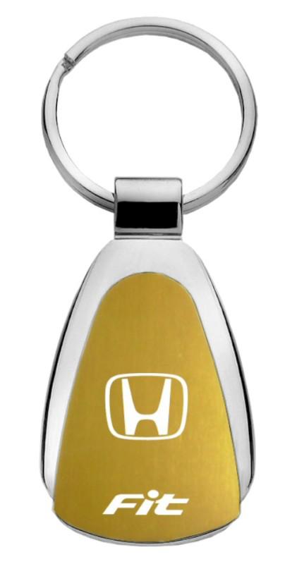 Honda fit gold teardrop keychain / key fob engraved in usa genuine