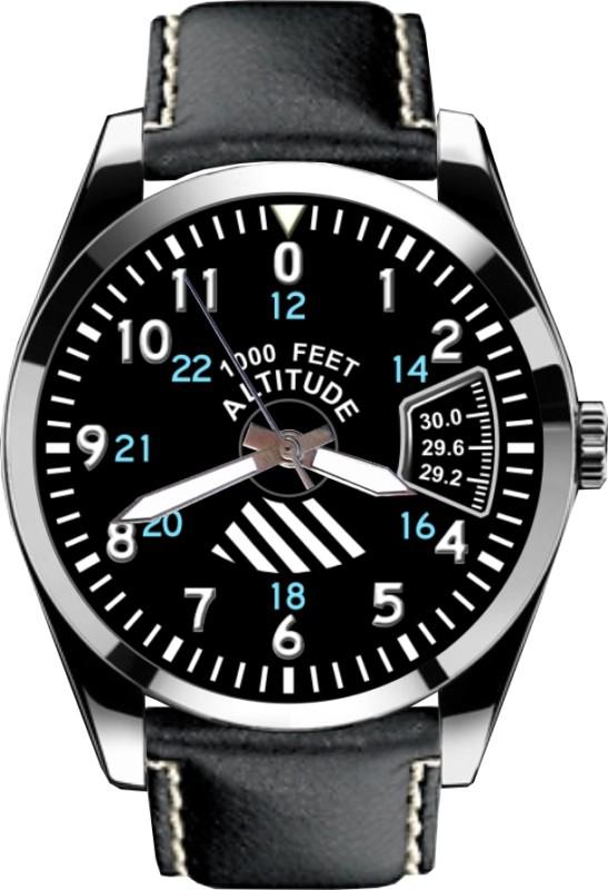 Altitude altimeter meter gauge aviation  leather band watch f 