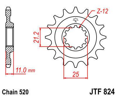 Jt sprocket front 13t chromoly steel husqvarna 250 te 2004-2010