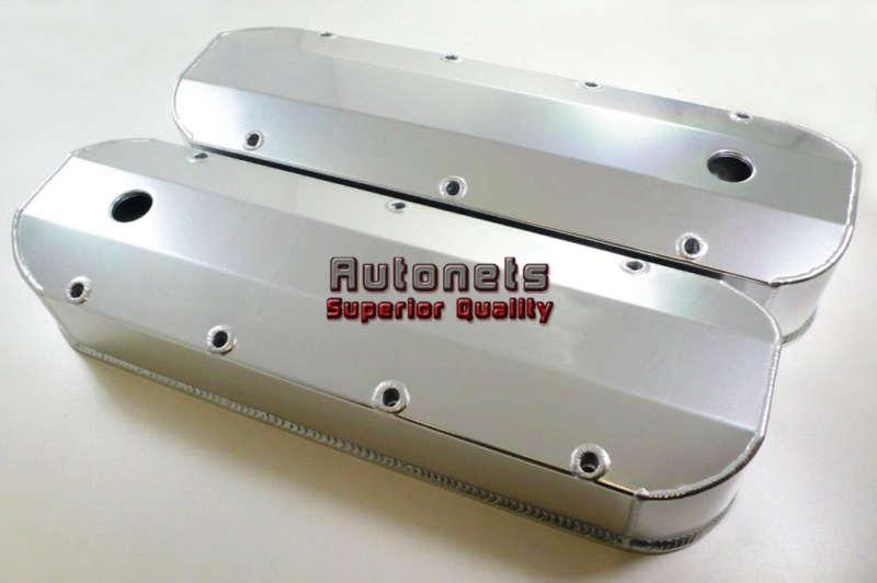 Fabricated aluminum 396-502 valve cover big block chevy smooth with hole hot rod