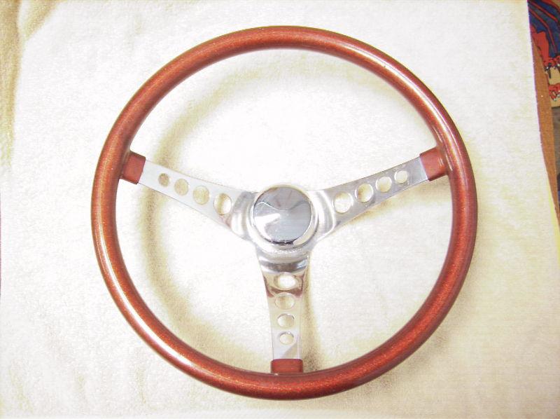 Vintage Superior 500 Red Metal Flake Steering Wheel 14 1/2