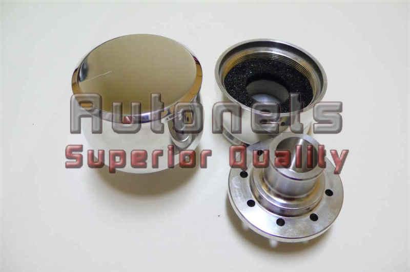 2 polished smooth aluminum valve cover  push in breather cap set plain 1" neck