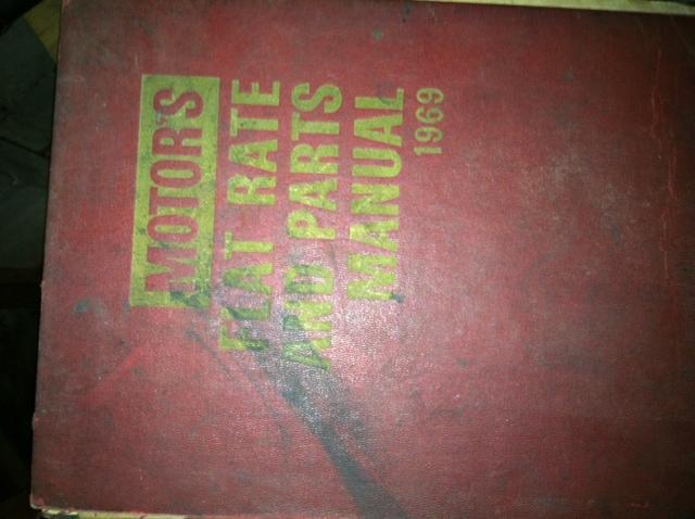 1969 motor's flat rate parts manual 41st edition