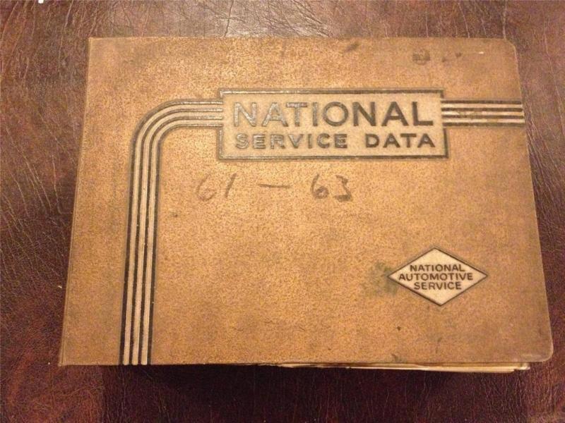 Vintage car national service data manual book 1961 - 1963 nice!!!!!!!!!!