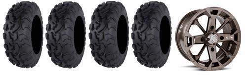 Msa bronze elixir 14" atv wheels 30" bajacross tires can-am commander maverick