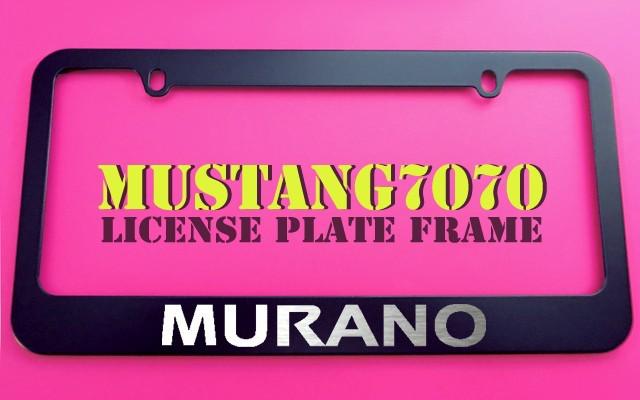 1 brand new nissan murano black metal license plate frame + screw caps