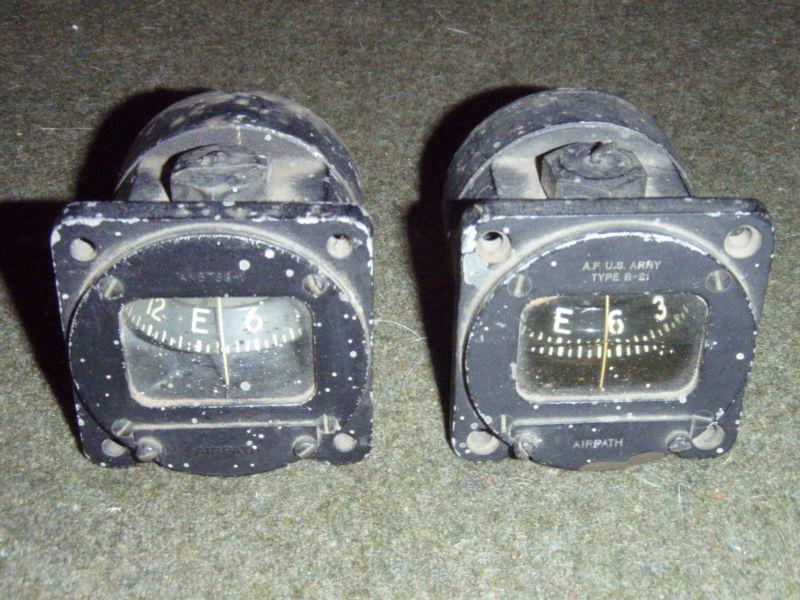 Two wwii army air corps airpath magnetic pilots aircraft compass type b-21 aac 